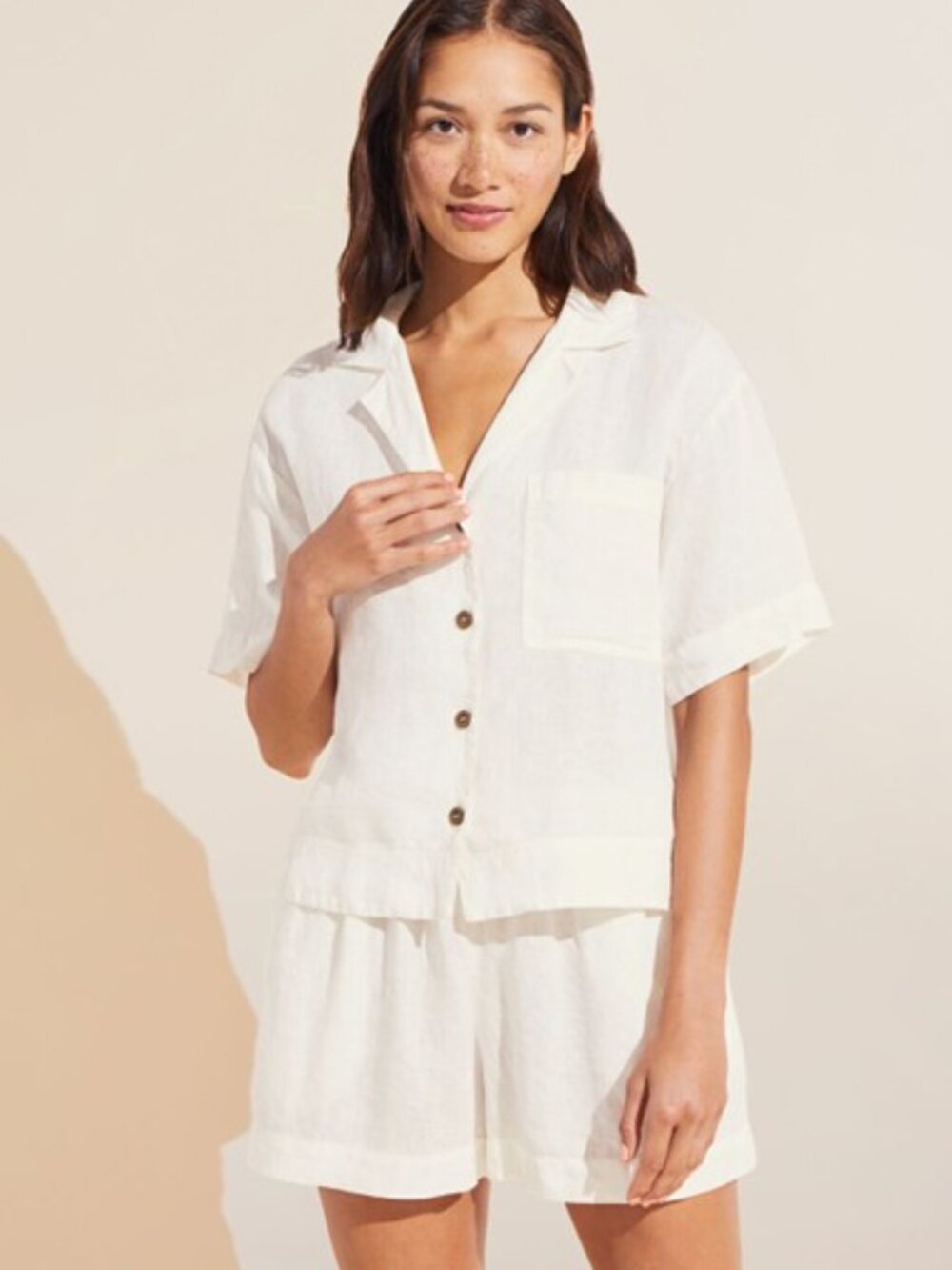 Eberjey Garment Dyed Linen Short Set - New with tags